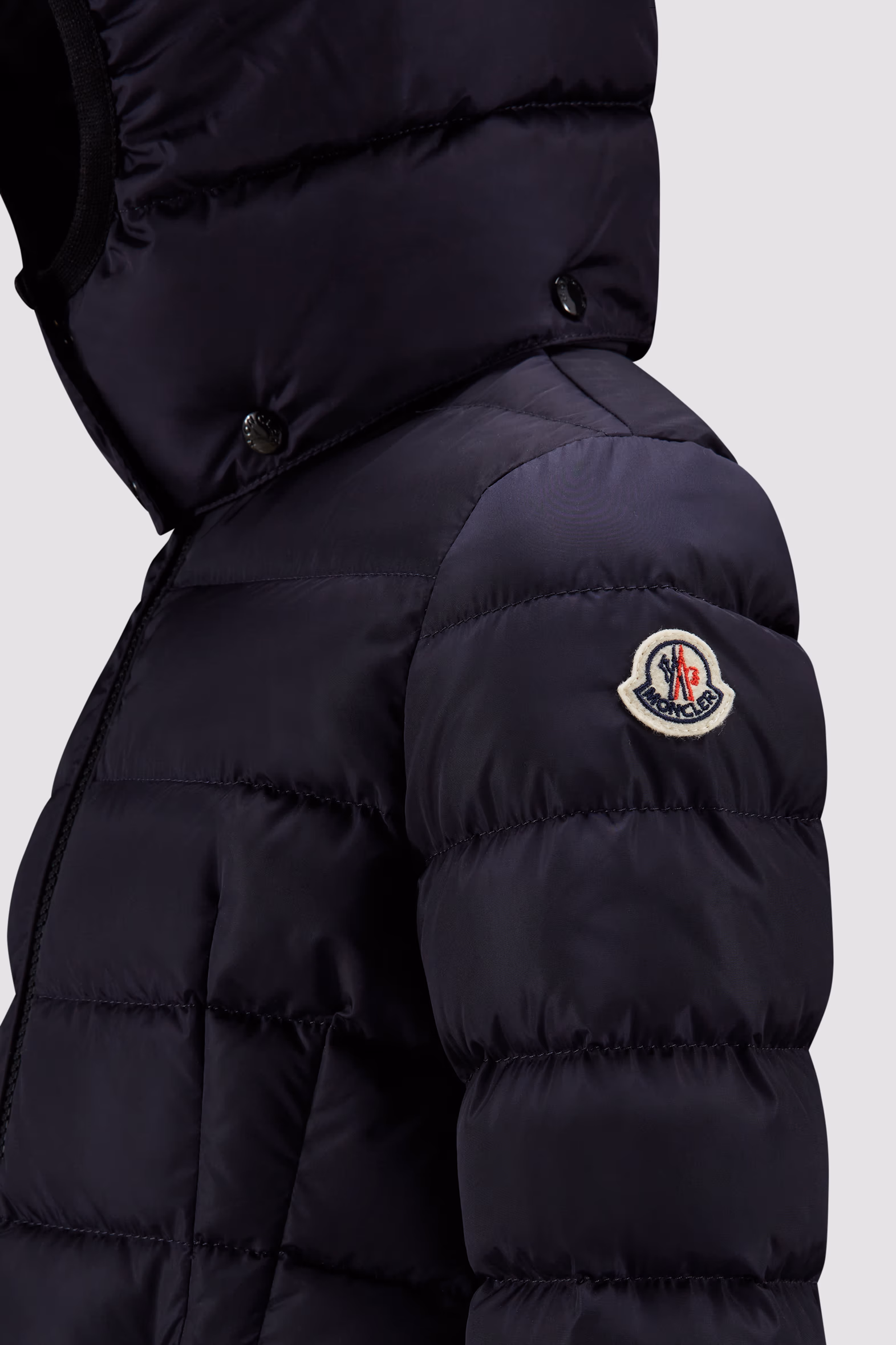 Charpal Hooded Long Down Jacket Girl Night Blue Moncler 3